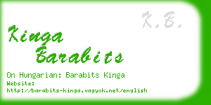 kinga barabits business card